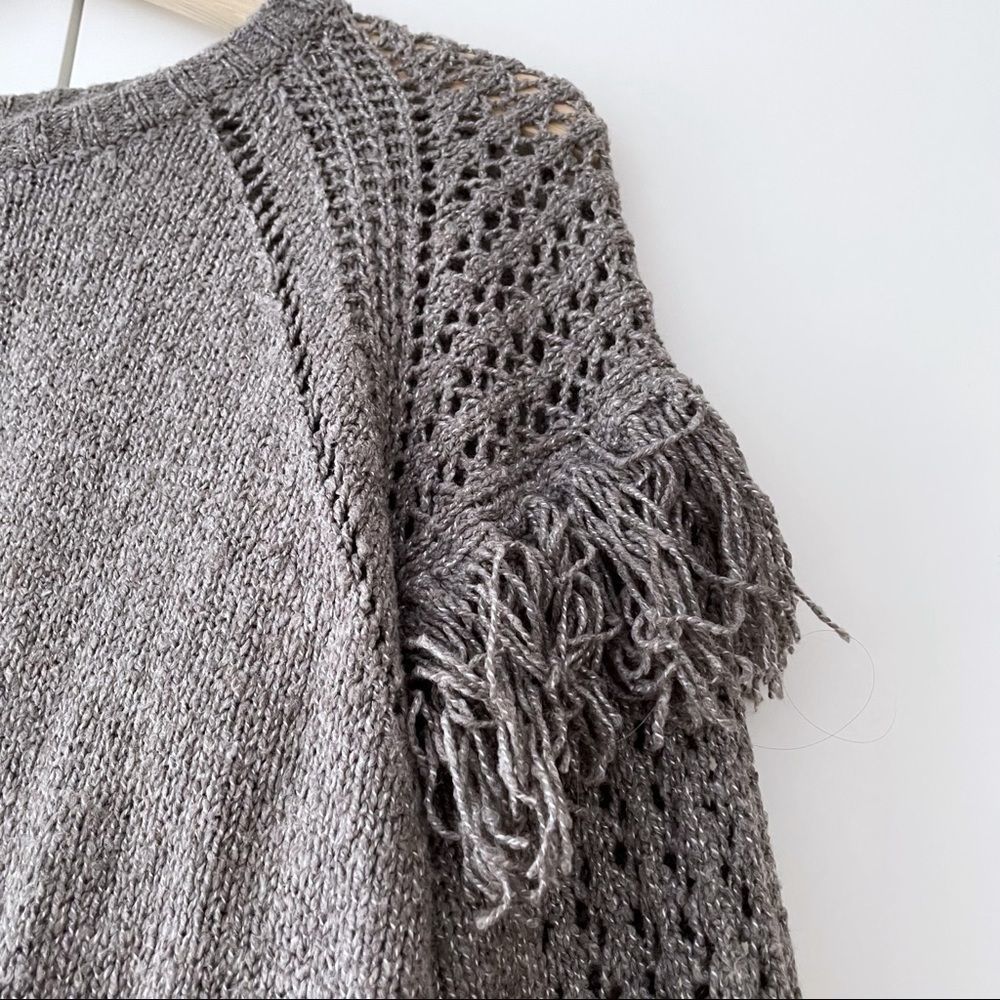 Bcbgeneration Fringe Pullover Sweater Jumper Grey - image 6